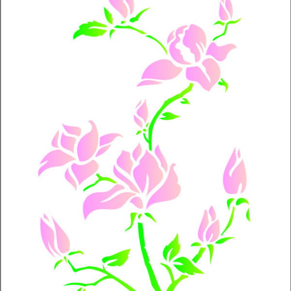 Stencil Opa 32x42 Flores Magnolias