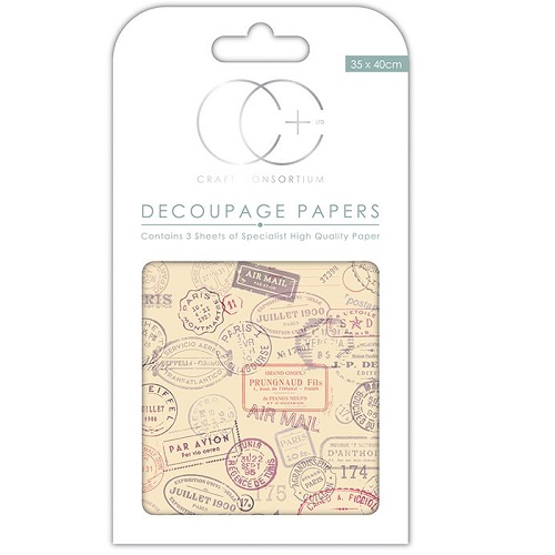 Papel Decoupage Travel Stamps