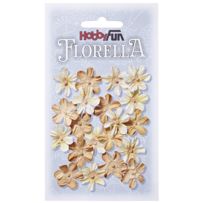 Florella - Flor Papel Bege 2Cm. (20 un.)