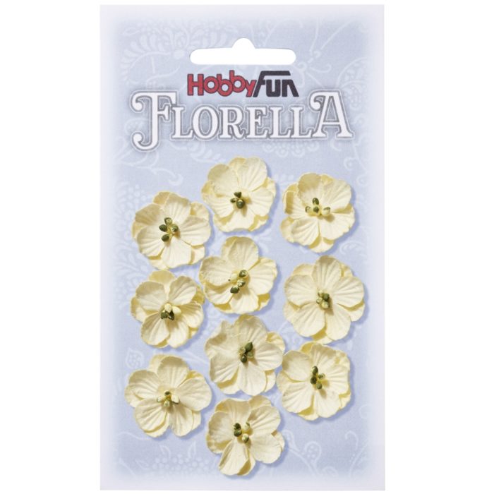 Florella - Flor Papel Creme 2.5Cm. (10 un.)