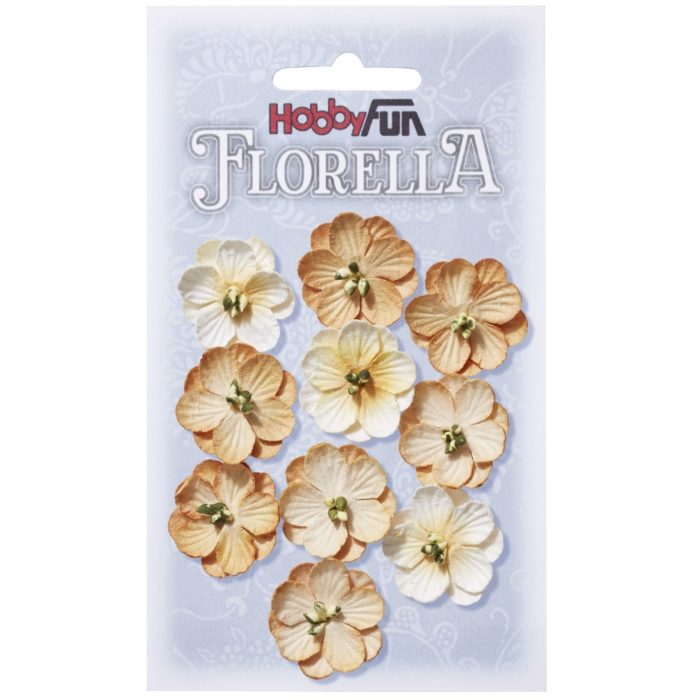 Florella - Flor Papel Bege 2.5Cm. (10 un.)