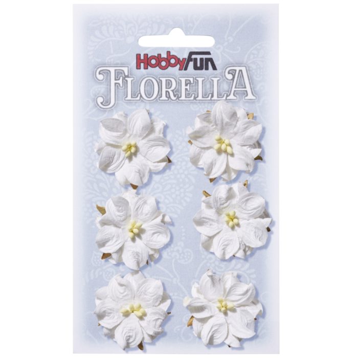 Florella - Flor Papel Branco 3.5Cm. (6 un.)