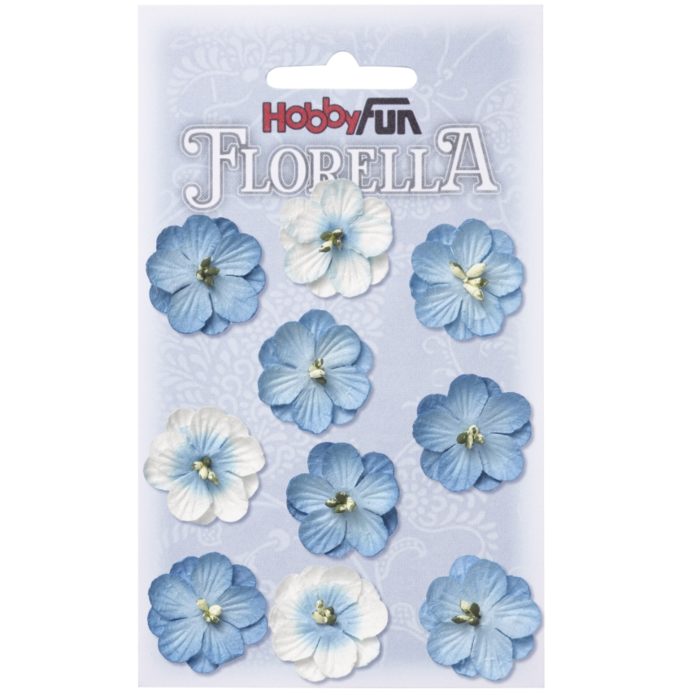 Florella - Flor Papel Azul 2.5Cm. (10 un.)