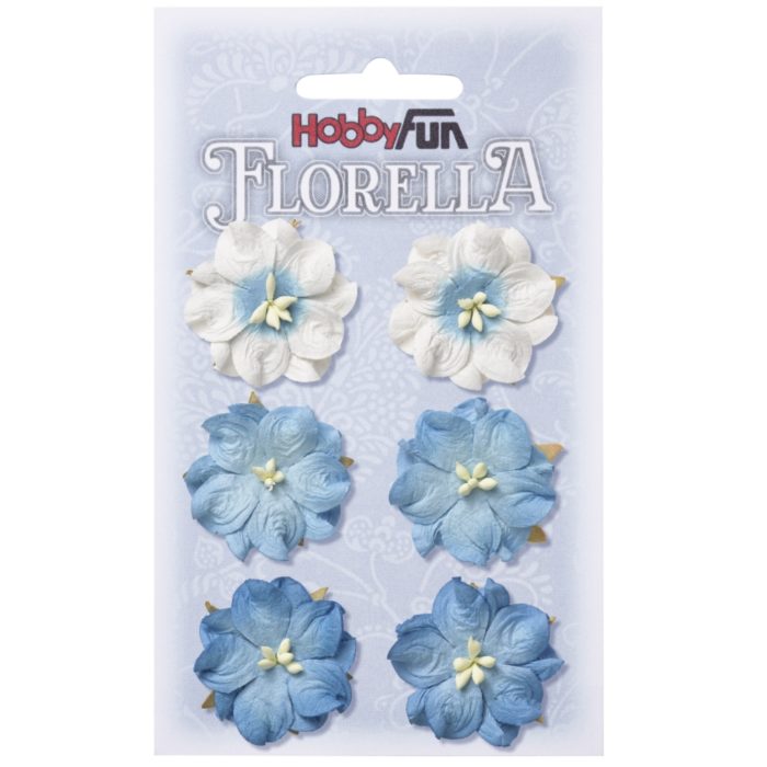 Florella - Flor Papel Azul 3.5Cm. (6 un.)
