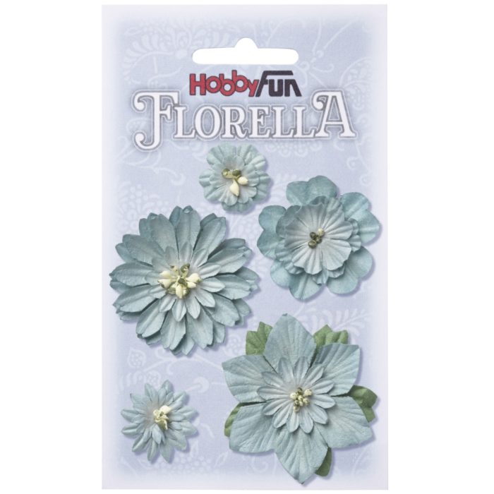 Florella - Flor Papel BAzul 2-5Cm. (5 un.)