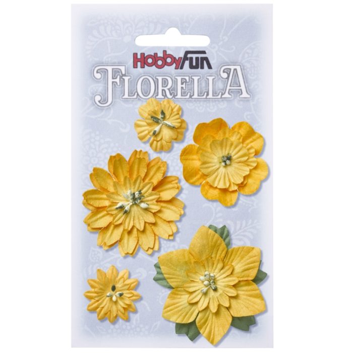 Florella - Flor Papel Amareloo 2-5Cm. (5 un.)