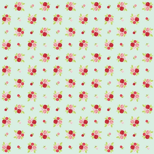 Tecido 100% Algodao A.C. Rosa Fundo Verde