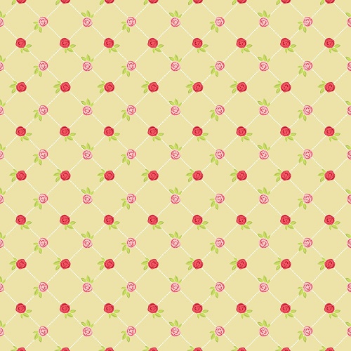 Tecido 100% Algodao A.C. Mini Rosa Mostarda