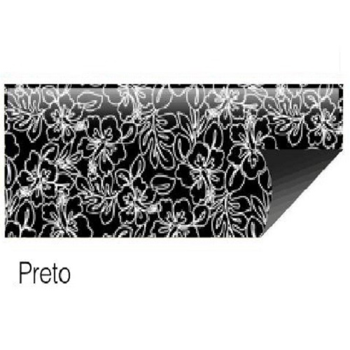 Eva Estampado Hibiscos Preto