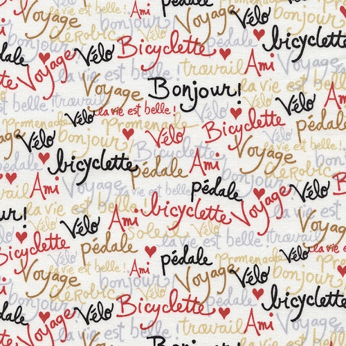 Tecido 100% Algodão Palavras Francesas (1.10Mts)