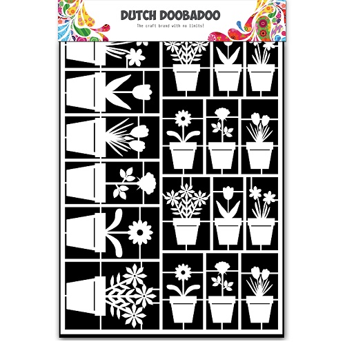 Aplicações de Papel Doobadoo A 5 Flowers Pots