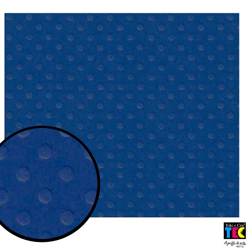 Papel de Scrapbook Cardstock Bolinhas Azul Petróleo