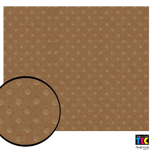 Papel de Scrapbook Cardstock Bolinhas Castor