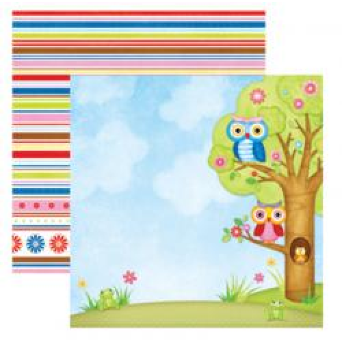 Papel de Scrapbook Corujas na Noite