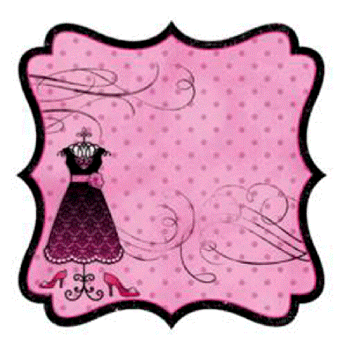 Papel de Scrapbook Recortado Glamour Vestido