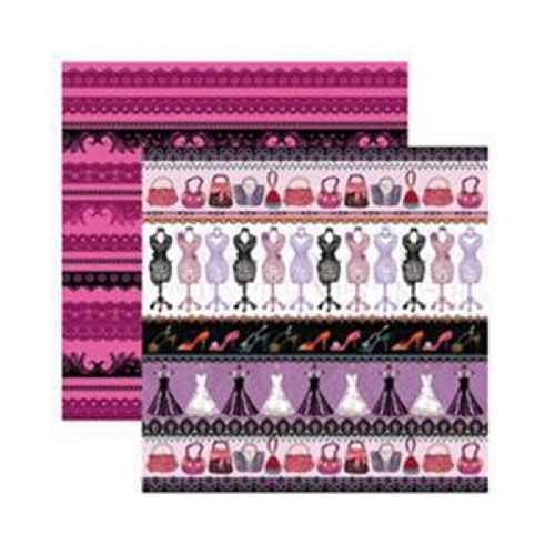 Papel de Scrapbook Glamour Faixas