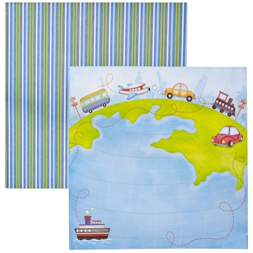 Papel de Scrapbook Viagem Volta ao Mundo