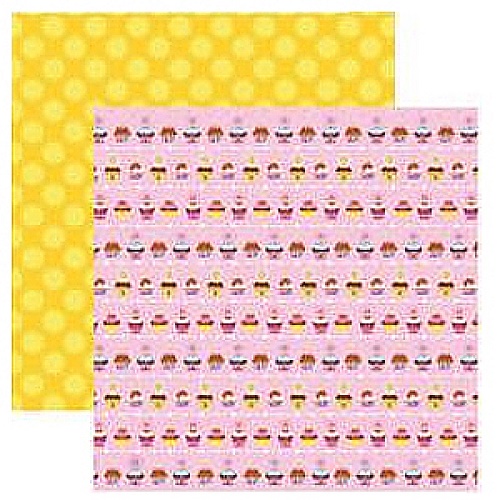Papel de Scrapbook Cupcake Barrinhas