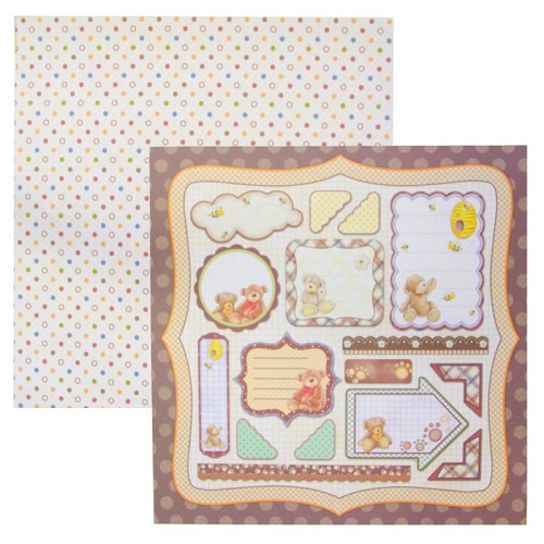 Papel de Scrapbook Ursos Tags
