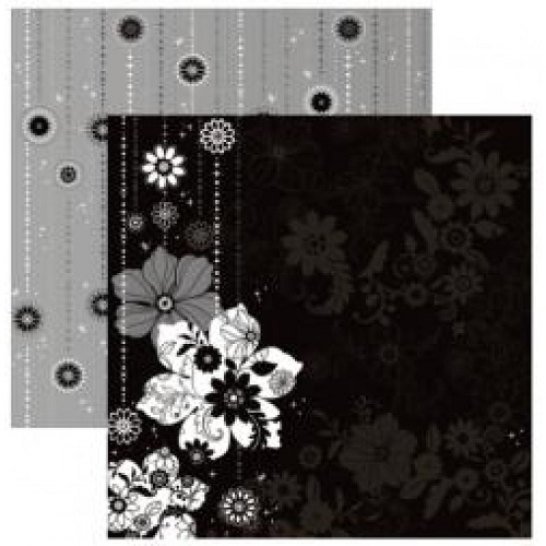 Papel de Scrapbook Flores e Estrelas