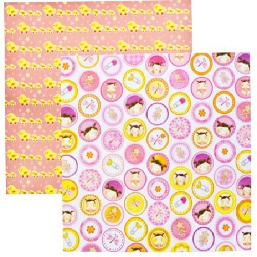 Papel de Scrapbook Bebé Menina Botons