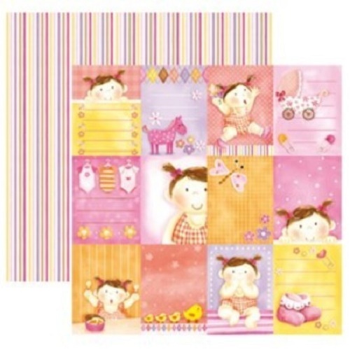 Papel de Scrapbook Bebé Menina Cenas