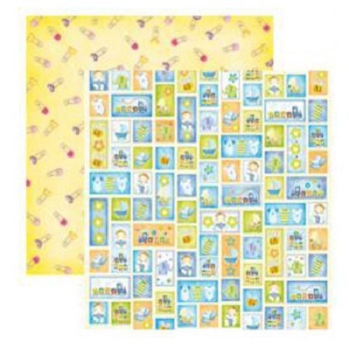 Papel de Scrapbook Bebé Menino Mini Cenas