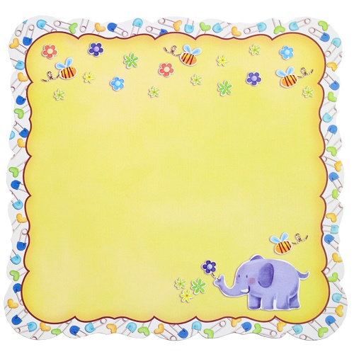 Papel de Scrapbook Bebé Menino Recortado Abelhas e Flor