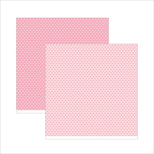 Papel de Scrapbook Rosa Bebé Coração
