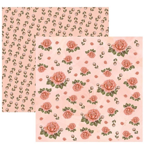 Papel de Scrapbook Rosas Salmão
