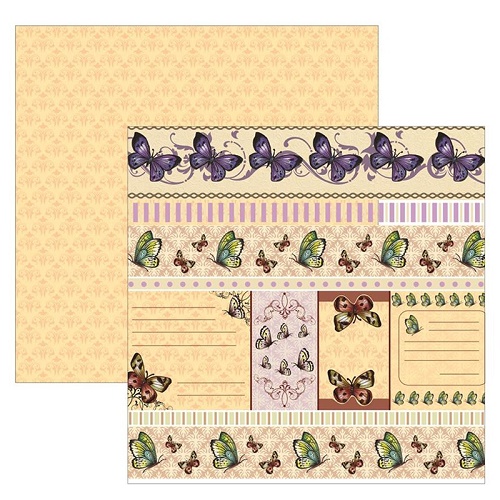 Papel de Scrapbook Borboletas Barrinhas