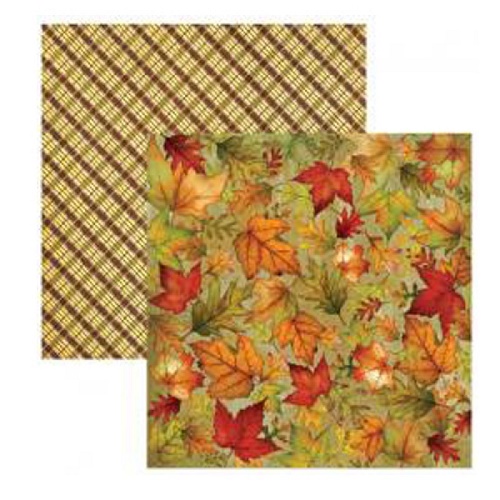 Papel de Scrapbook Folhas de Outono Entrelaçado