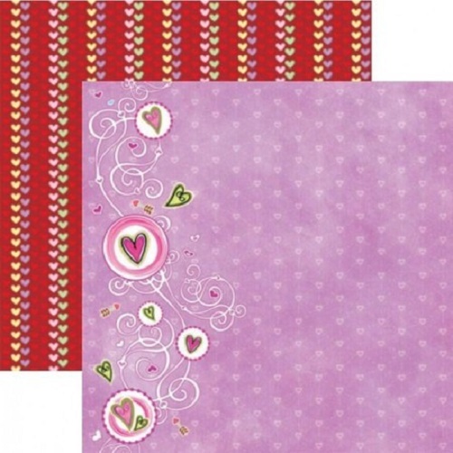 Papel de Scrapbook Corações Estilizados