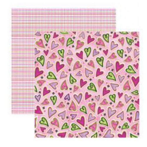 Papel de Scrapbook Corações Estilizados