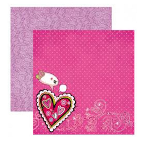 Papel de Scrapbook Corações Estilizados