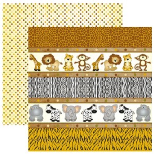 Papel de Scrapbook Safari Barrinhas