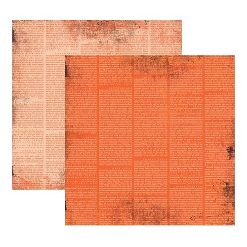 Papel de Scrapbook Vintage Laranja Jornal