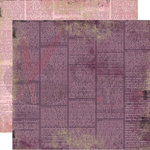 Papel de Scrapbook Vintage Lilás Jornal