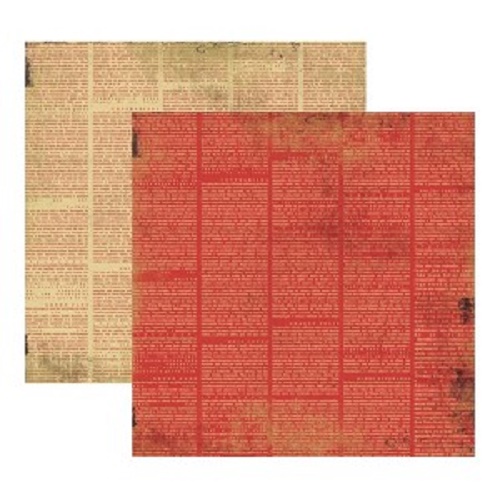 Papel de Scrapbook Vintage Vermelho Jornal