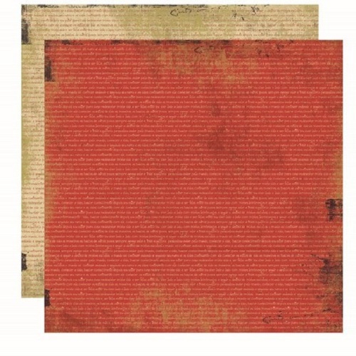 Papel de Scrapbook Vintage Vermelho Manuscrito