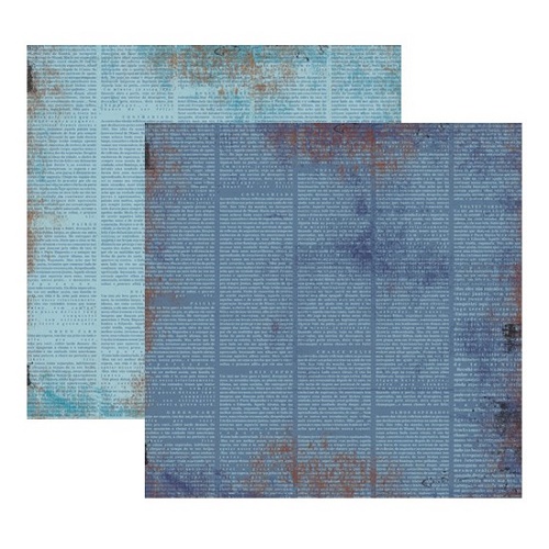Papel de Scrapbook Vintage Azul Jornal