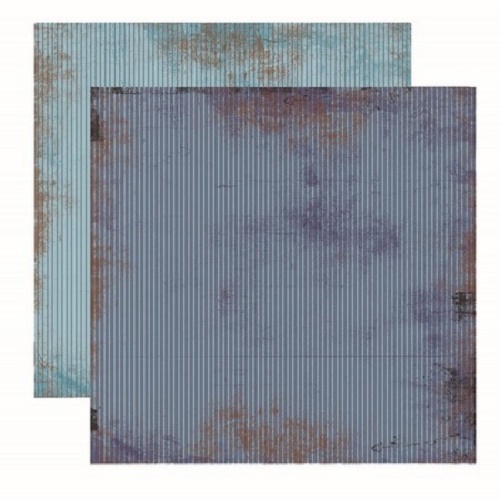 Papel de Scrapbook Vintage Azul Listas