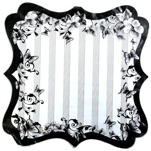 Papel de Scrapbook Recortado Camélia e Borboleta