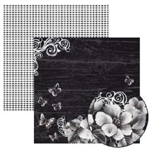 Papel de Scrapbook Camélia e Borboleta