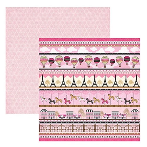 Papel de Scrapbook Paris Barrinhas
