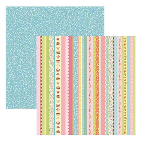 Papel de Scrapbook Doce Cozinha Listras