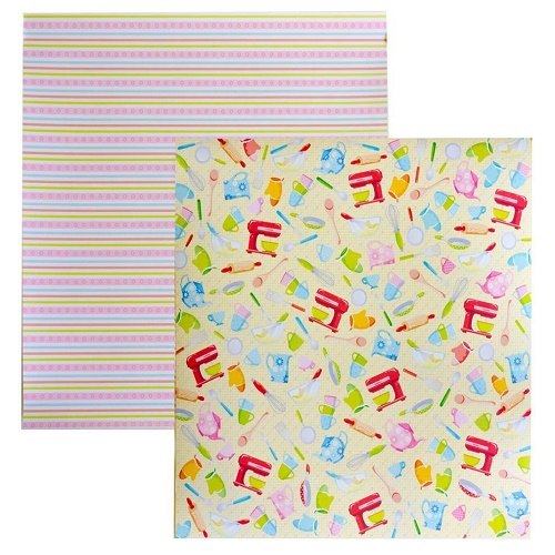 Papel de Scrapbook Doce Cozinha Utensílios