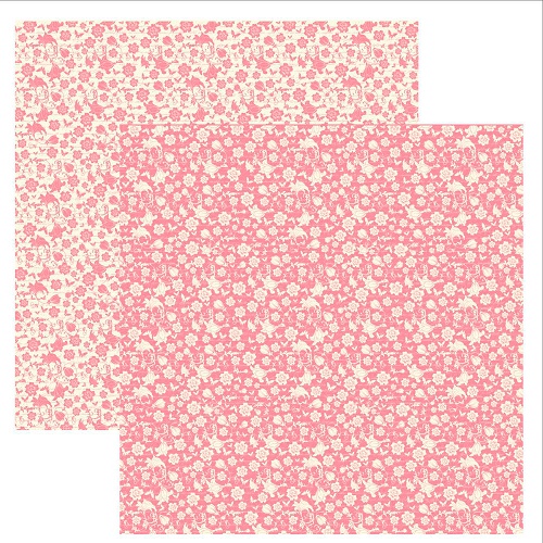 Papel de Scrapbook Floral Rosa
