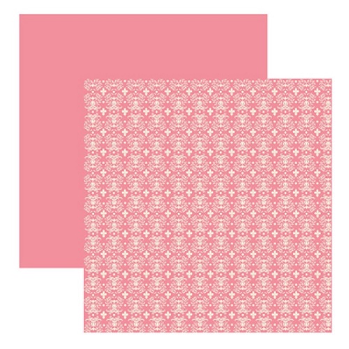 Papel de Scrapbook Medalhão Rosa