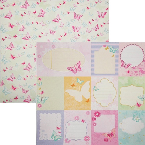 Papel de Scrapbook Borboletas Encantadas